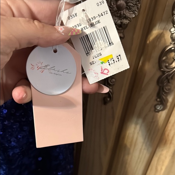 Blue Sequin Mini Dress - Picture 4 of 4